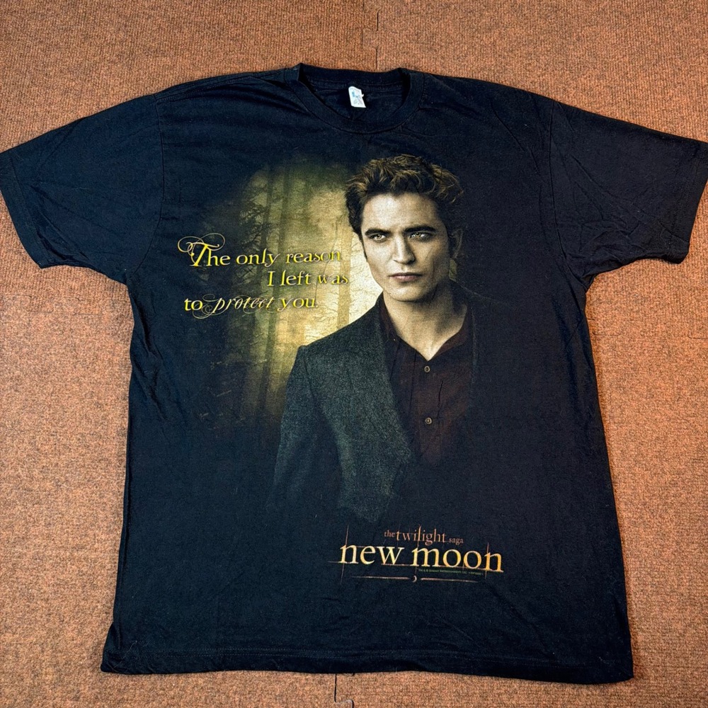A+ Tultex Twilight Saga New Moon Edward Cullen Graphic Tee Black XL Movie Promo